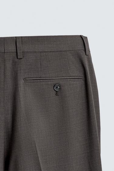 TEXTURED SUIT TROUSERS - Brown by Zara - Image 7