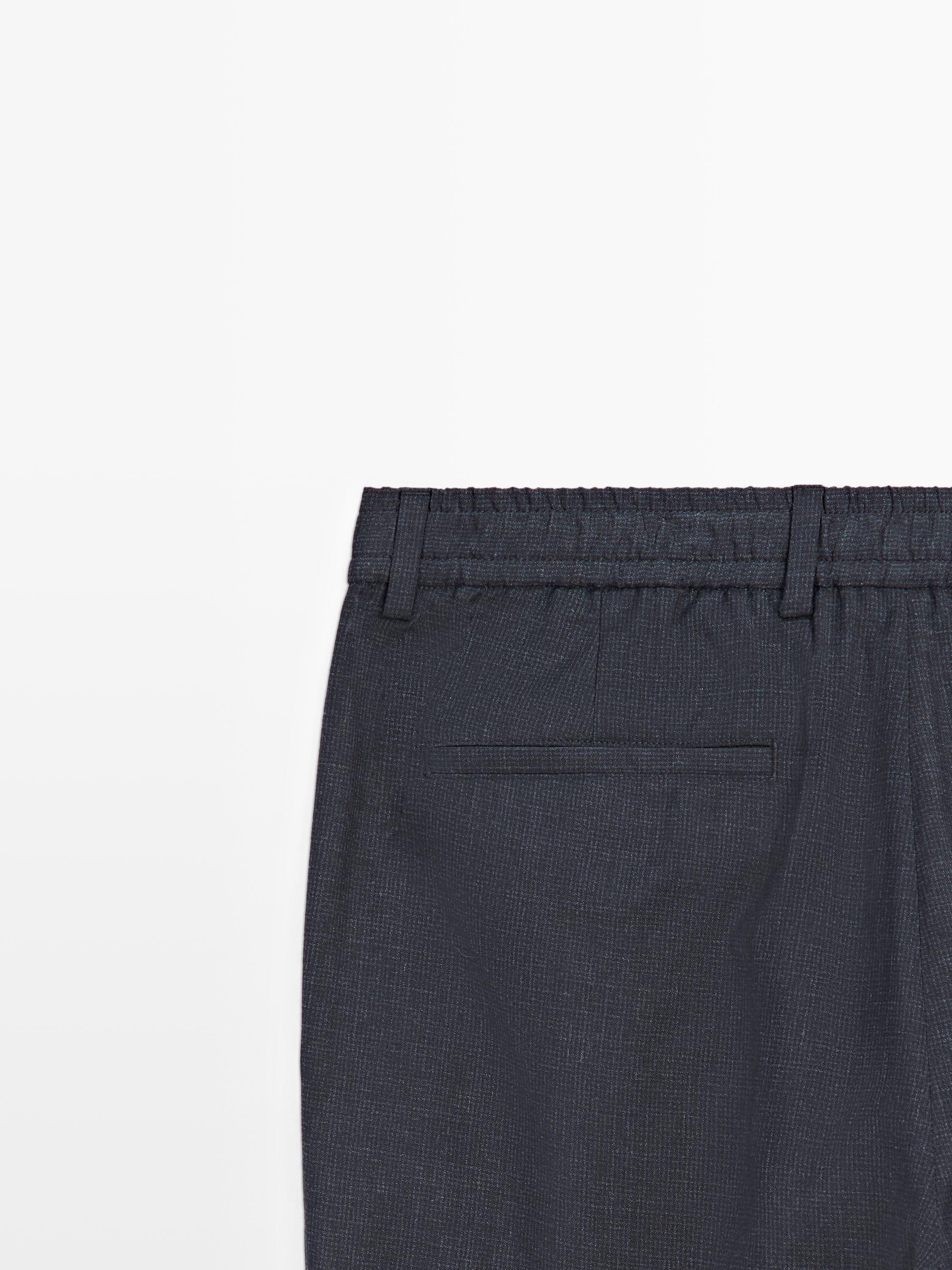 Pantalon pied-de-poule laine