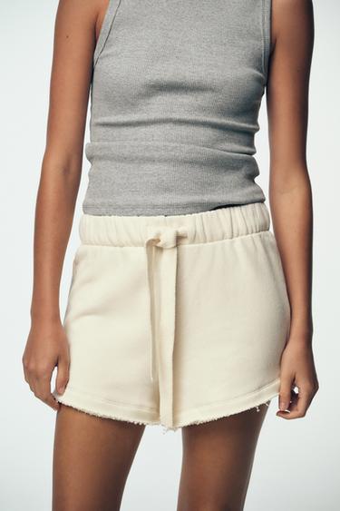 RUSTIC SHORTS WITH DRAWSTRING - Ecru by Zara - Image 1
