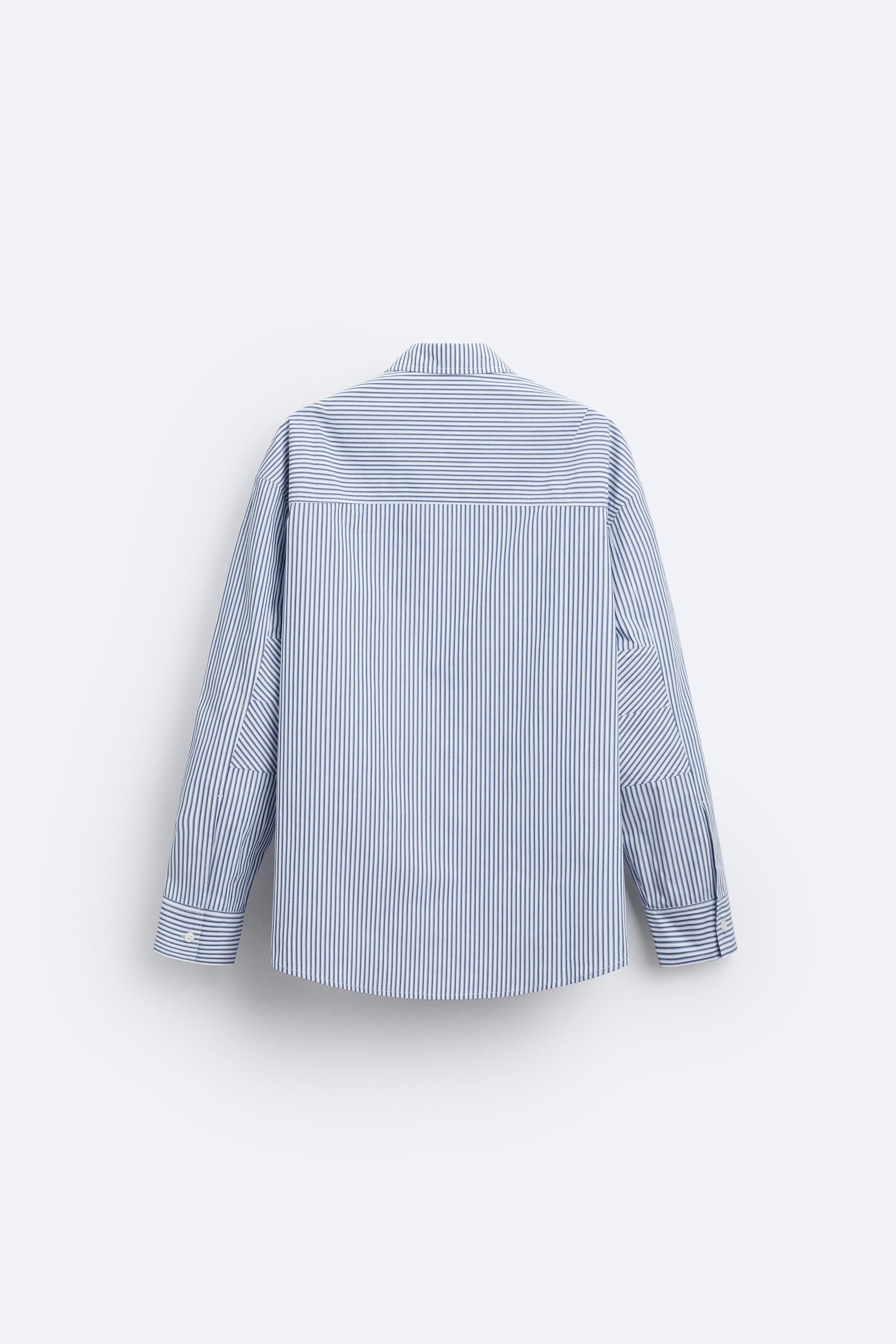 POPLIN SHIRT WITH POCKET - Sky blue