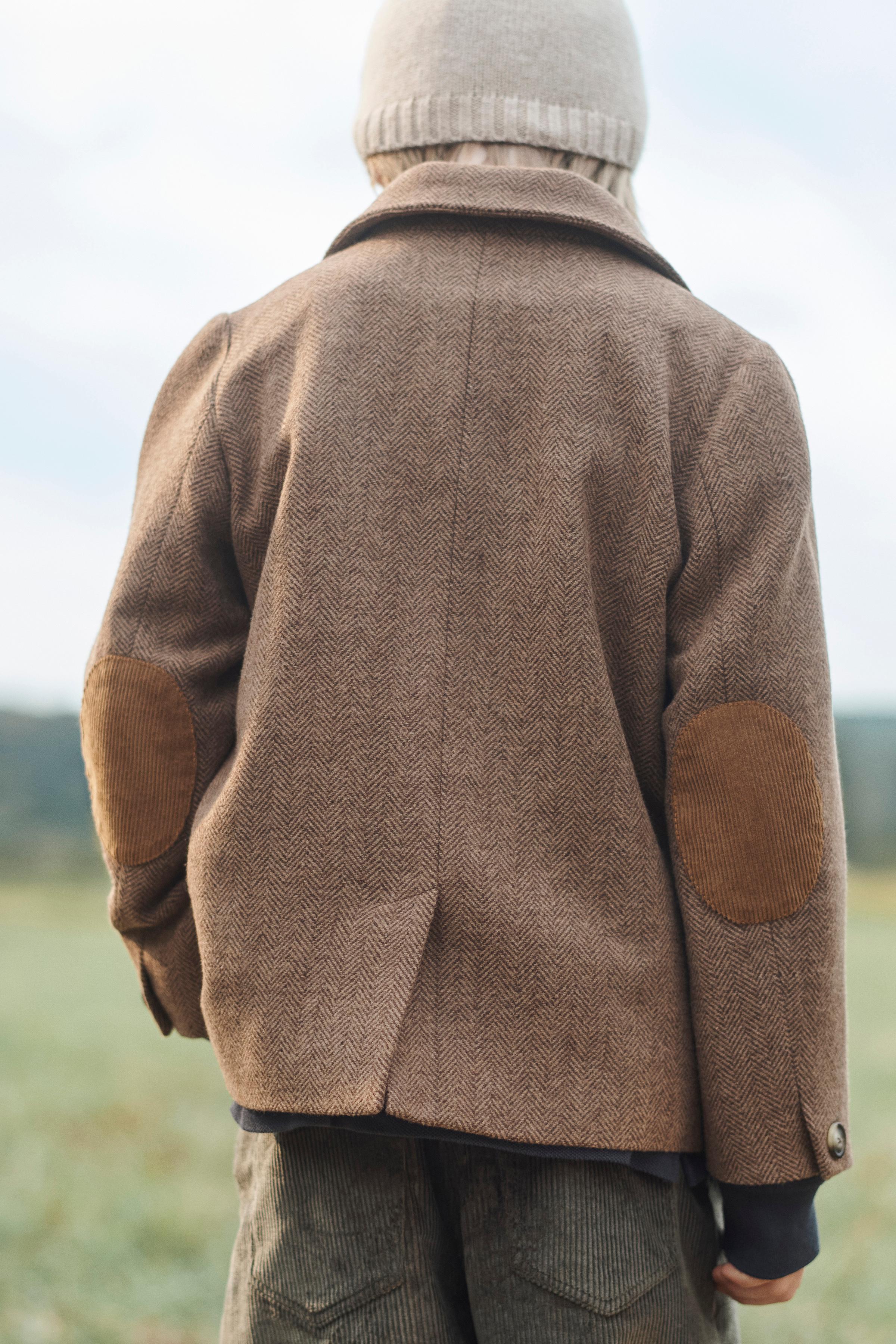 LIMITED EDITION HERRINGBONE BLAZER WITH ELBOW PATCHES AND WOOL