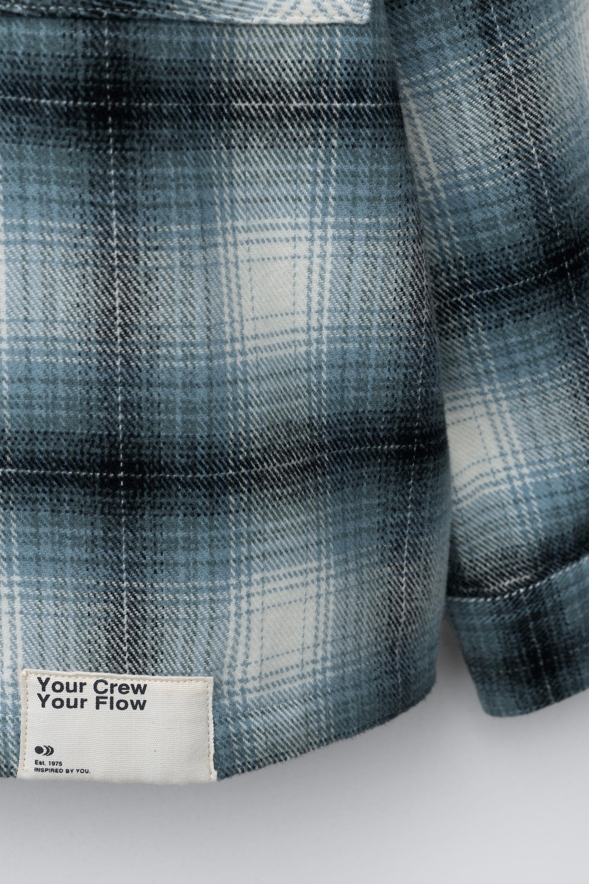 PLAID OVERSHIRT WITH LABEL