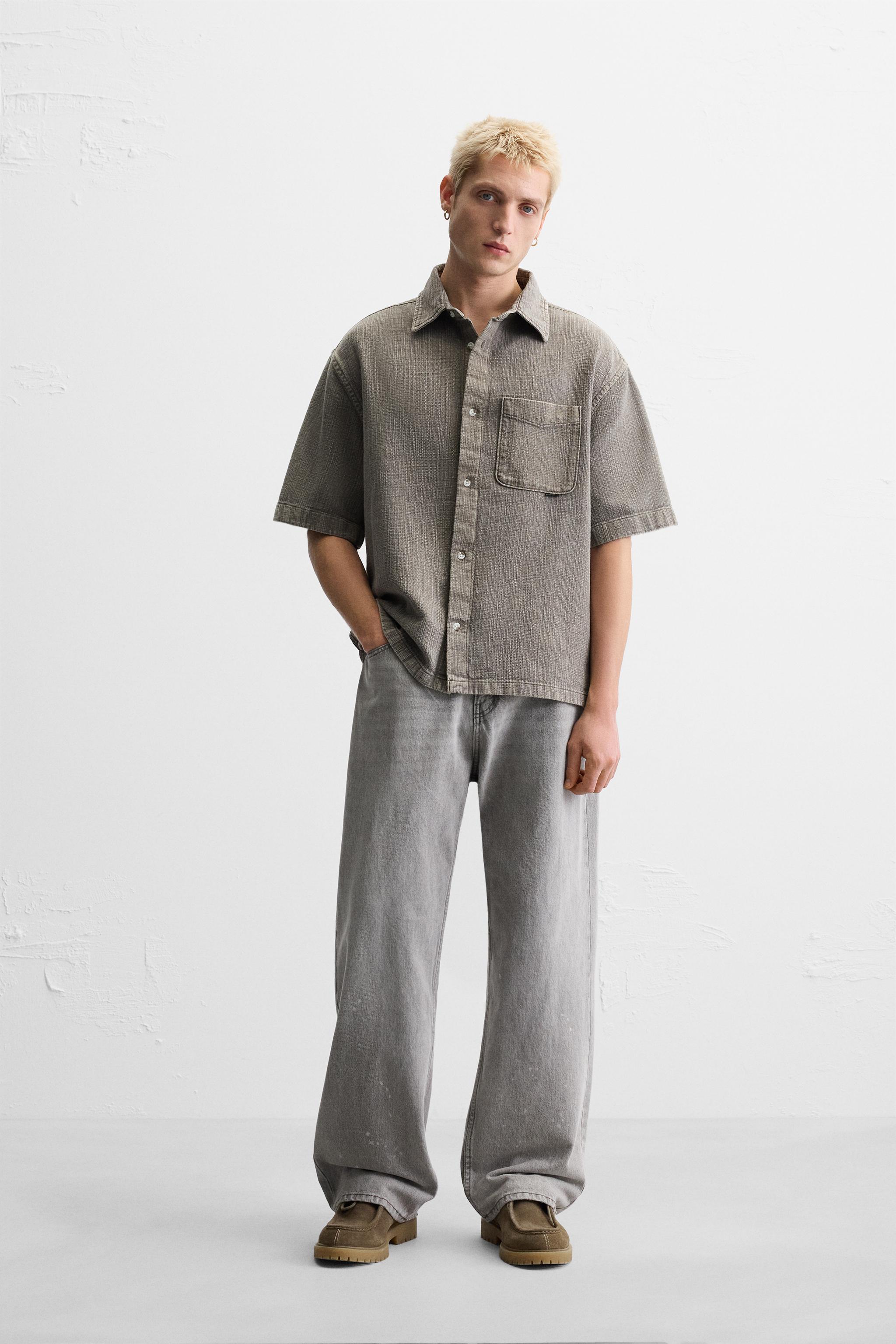 RELIEF WASHED SHIRT - Brown / Taupe | ZARA United States
