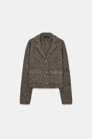 CHAMARRA PUNTO JASPEADO - Marrón vigoré de Zara