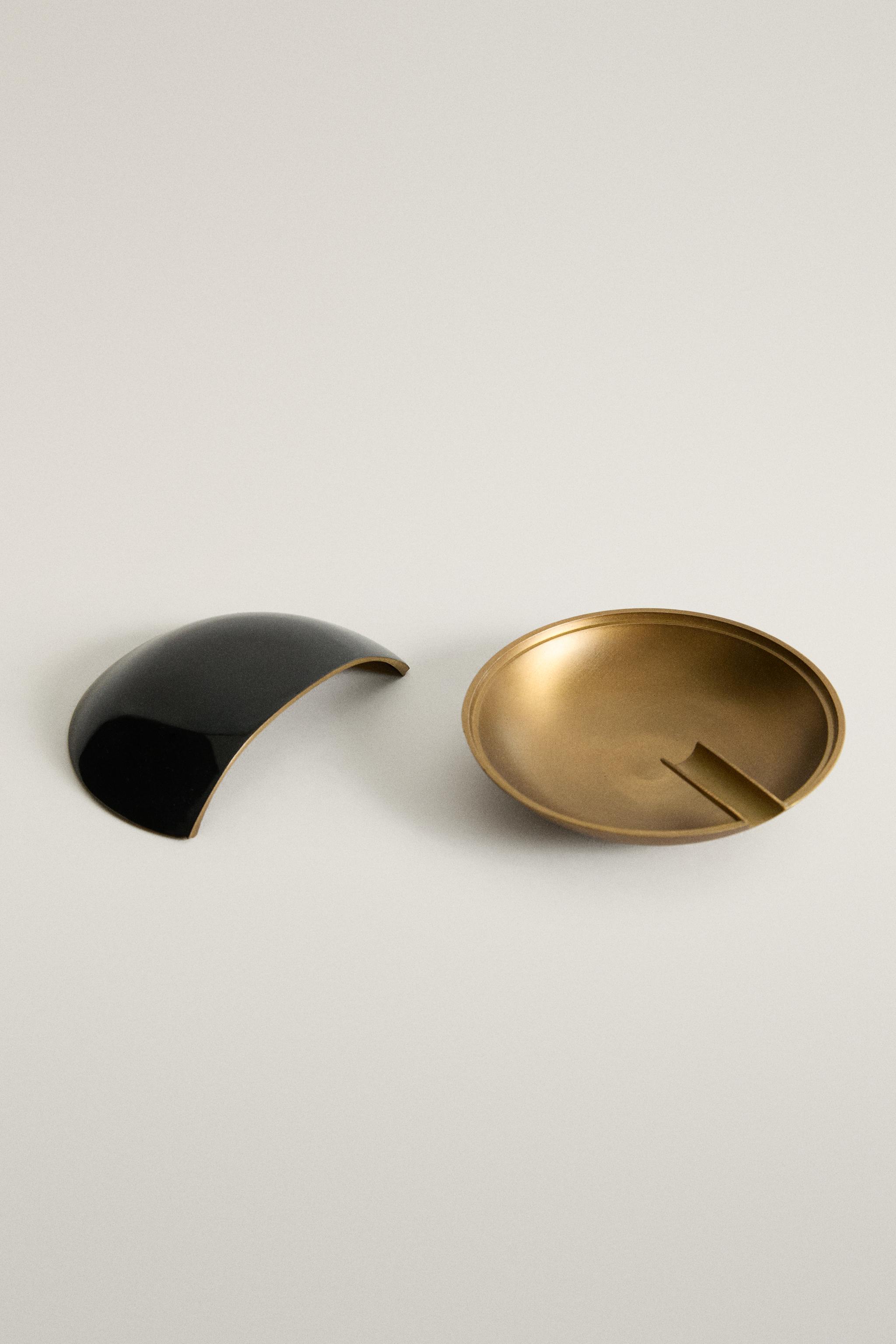LACQUERED BRASS ASHTRAY
