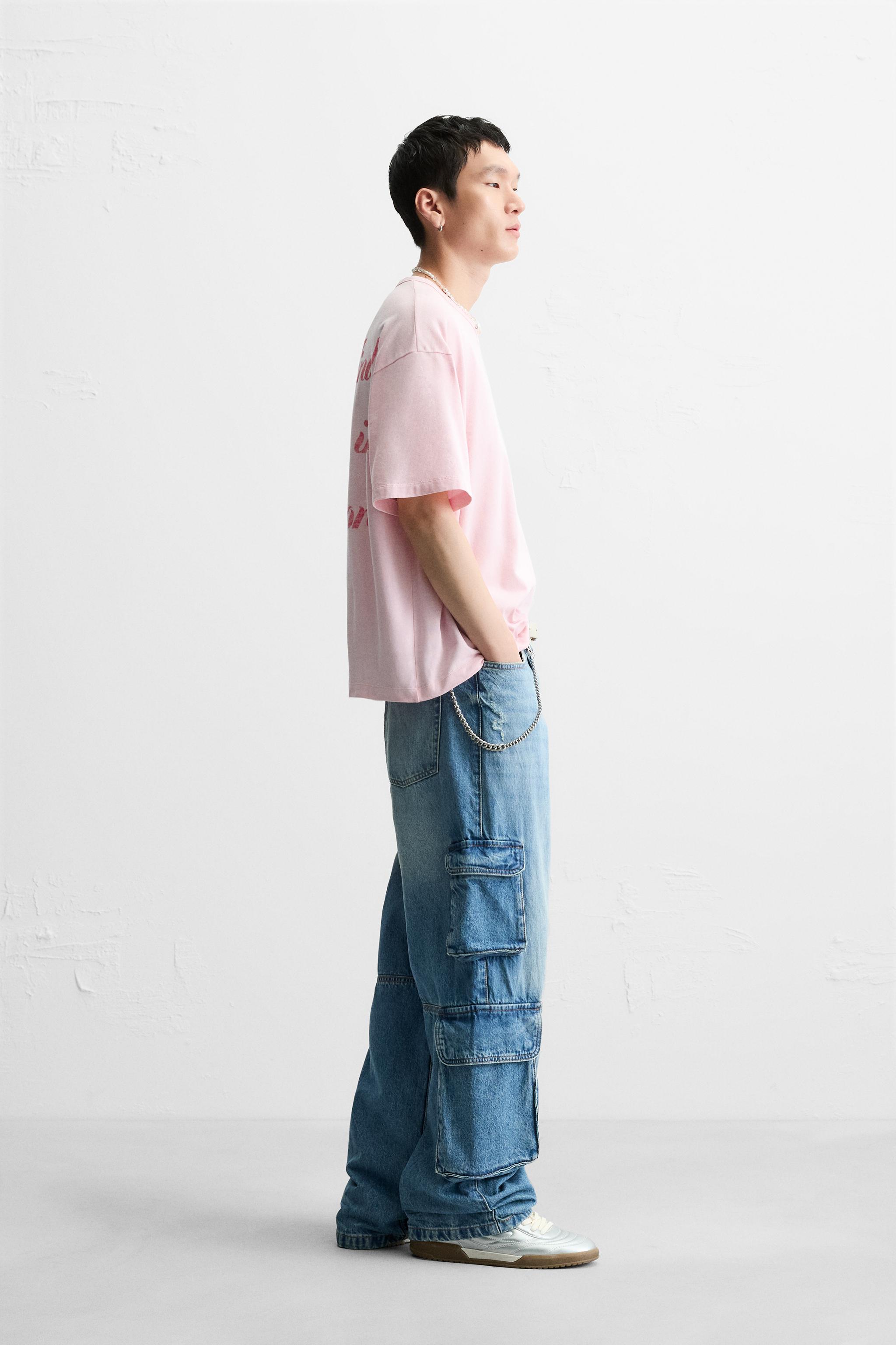 PRINTED TEXT T-SHIRT - Pink | ZARA United States