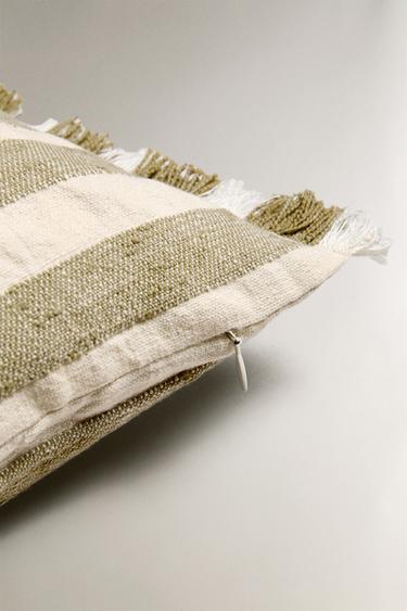 STRIPED CUSHION COVER - Green by Zara - Image 4