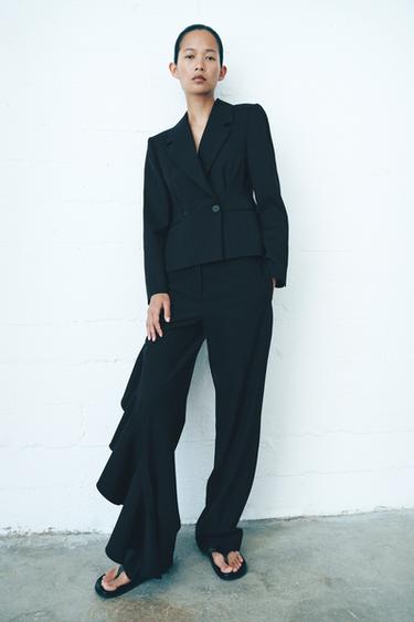 VESTE AJUSTÉE AVEC LAINE ZW COLLECTION - Noir de Zara - Image 4