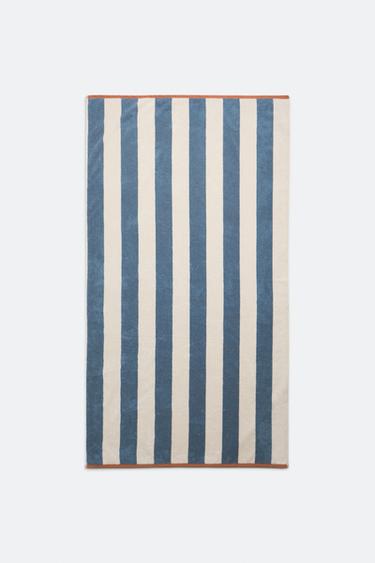 Zara REVERSIBLE STRIPED COTTON TOWEL - Striped