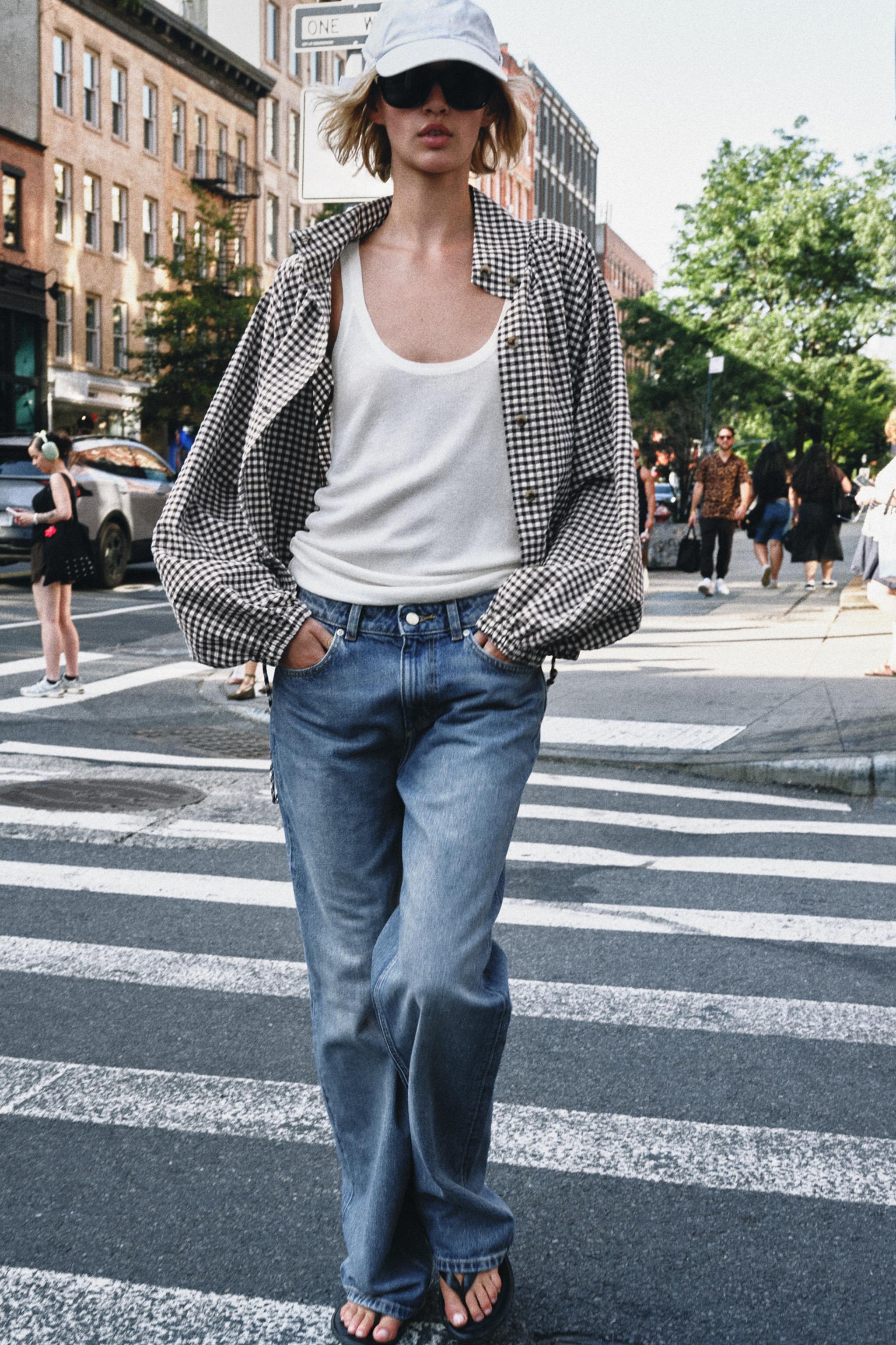 PLAID JACKET — Brown / Ecru