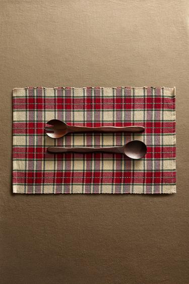 INDIVIDUELLES TARTAN-TISCHSET WEIHNACHTEN (DOPPELPACK) - Rot von Zara