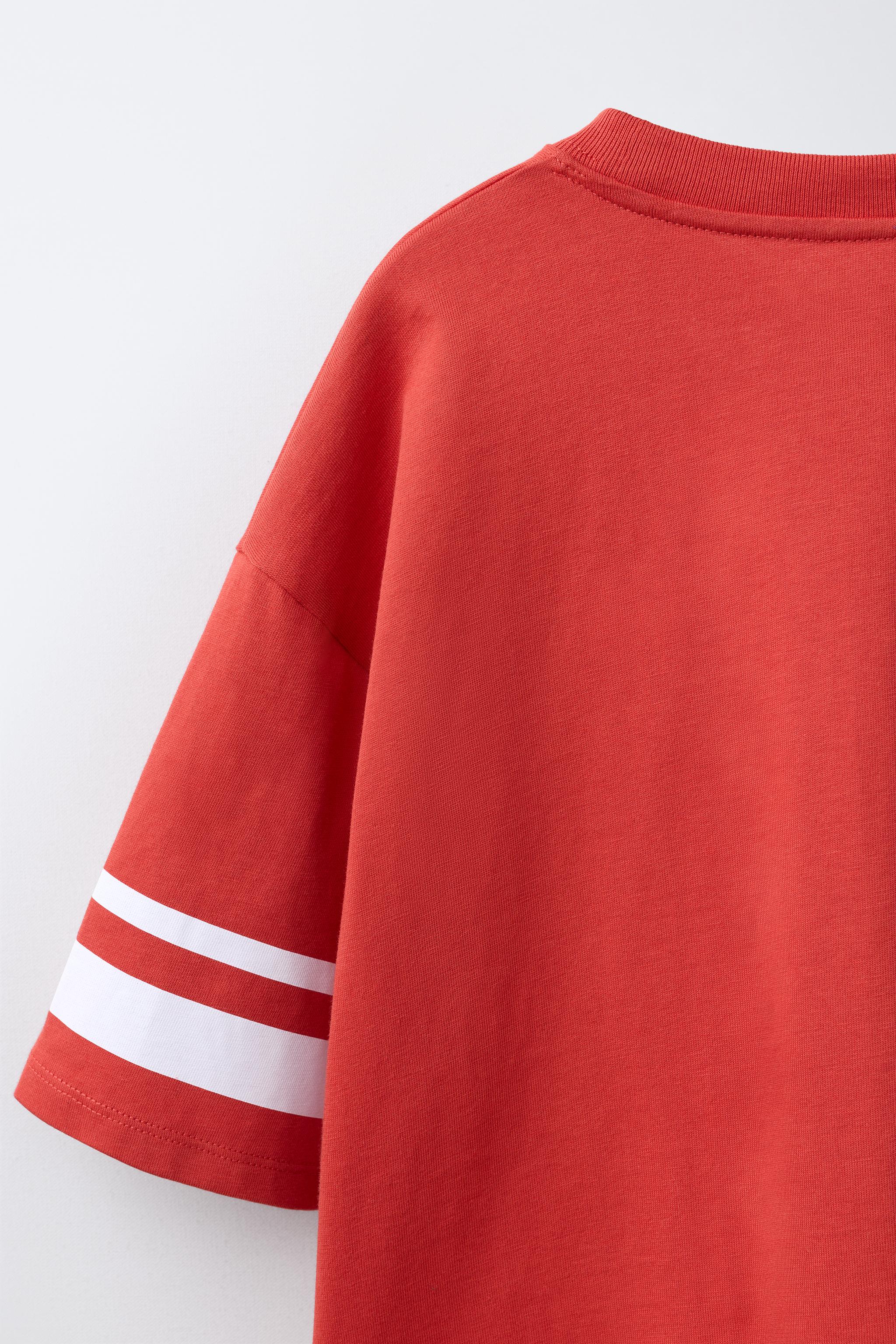 NUMBER AND STRIPE PRINTED T-SHIRT