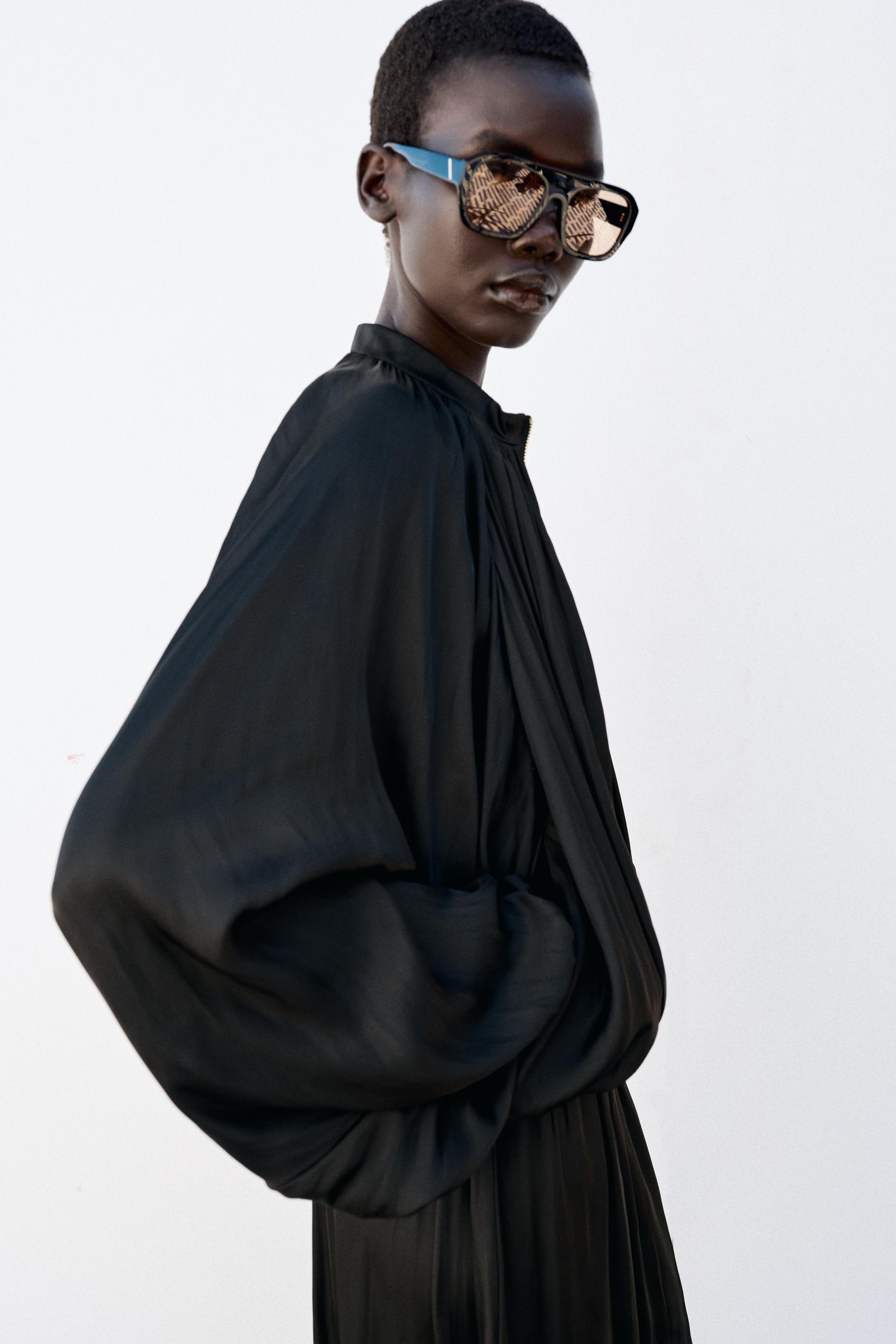Женские куртки Zara SATIN EFFECT BOMBER JACKET — фото 3