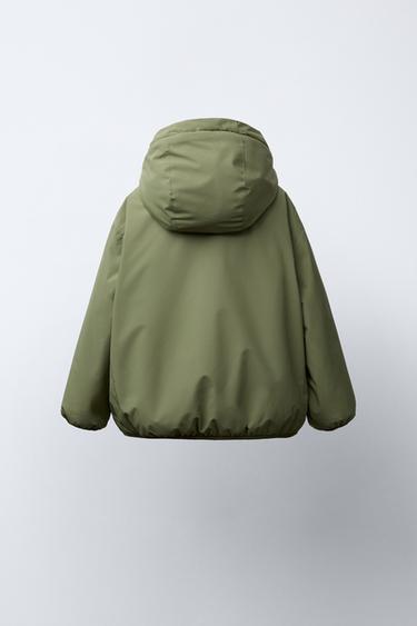 WATER-REPELLENT REVERSIBLE LOGO JACKET - Khaki by Zara - Image 4