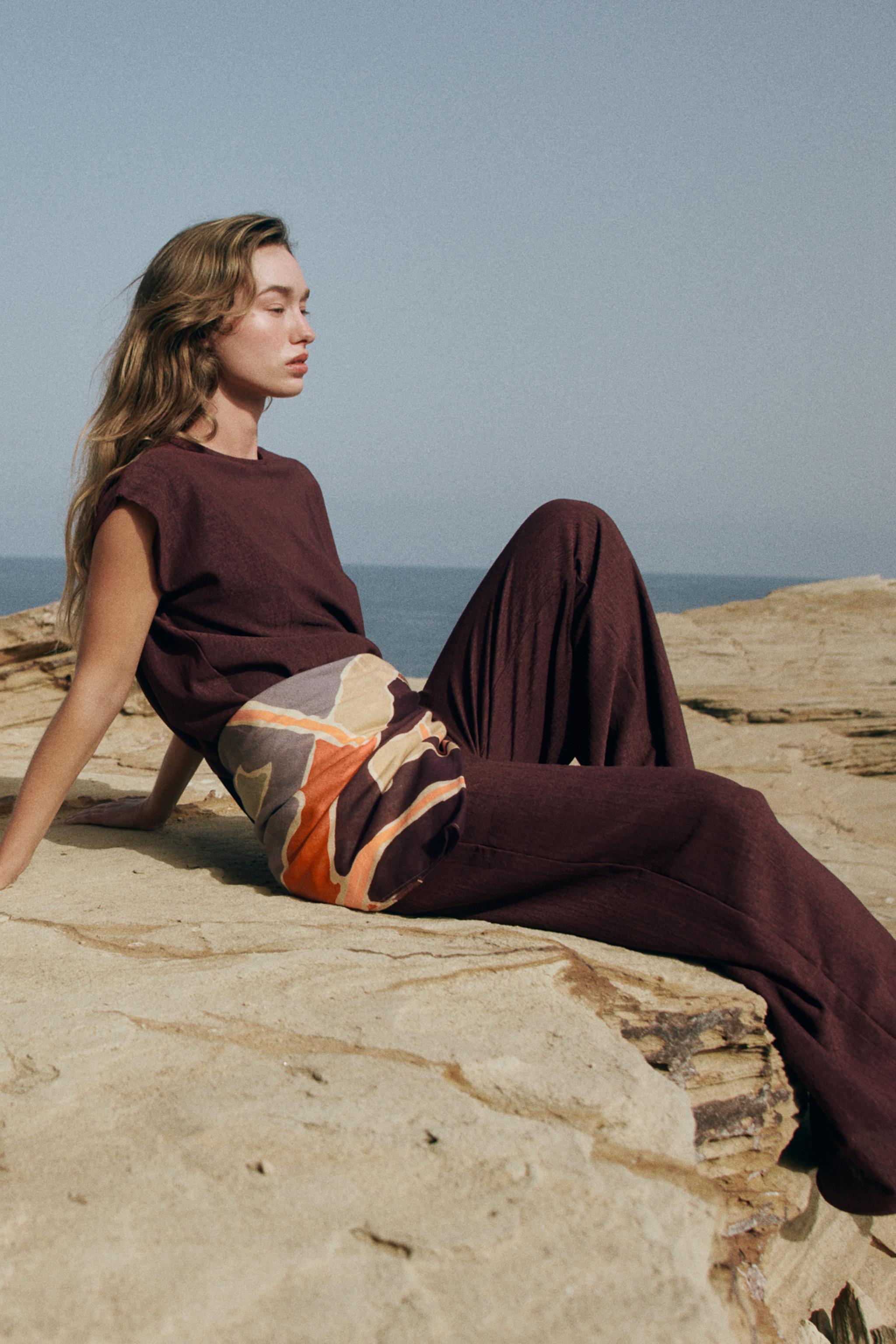 Zara Rustik Düz Paça Pantolon görsel 7