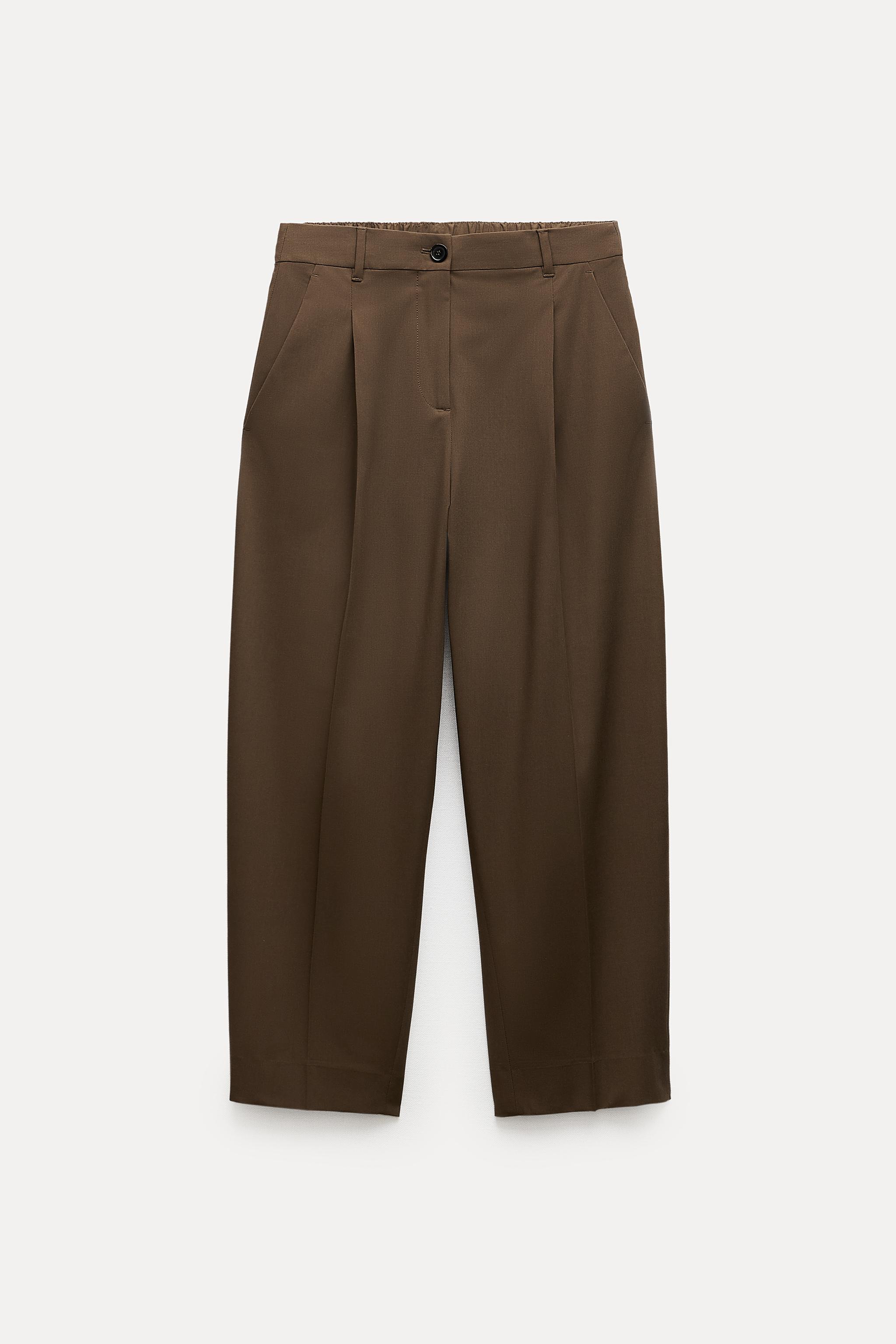 ZW COLLECTION STRAIGHT LEG PANTS - Brown