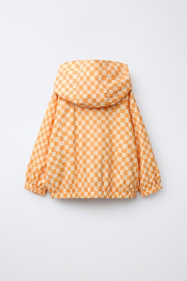 LIGHTWEIGHT CHECKERBOARD RAINCOAT - Orange by Zara - Image 1