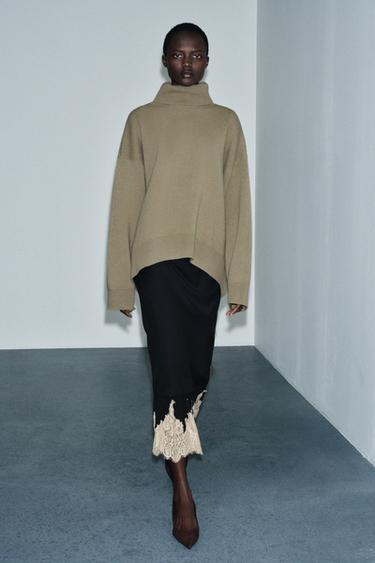 JERSEY 95% LANA OVERSIZE - Verdoso de Zara