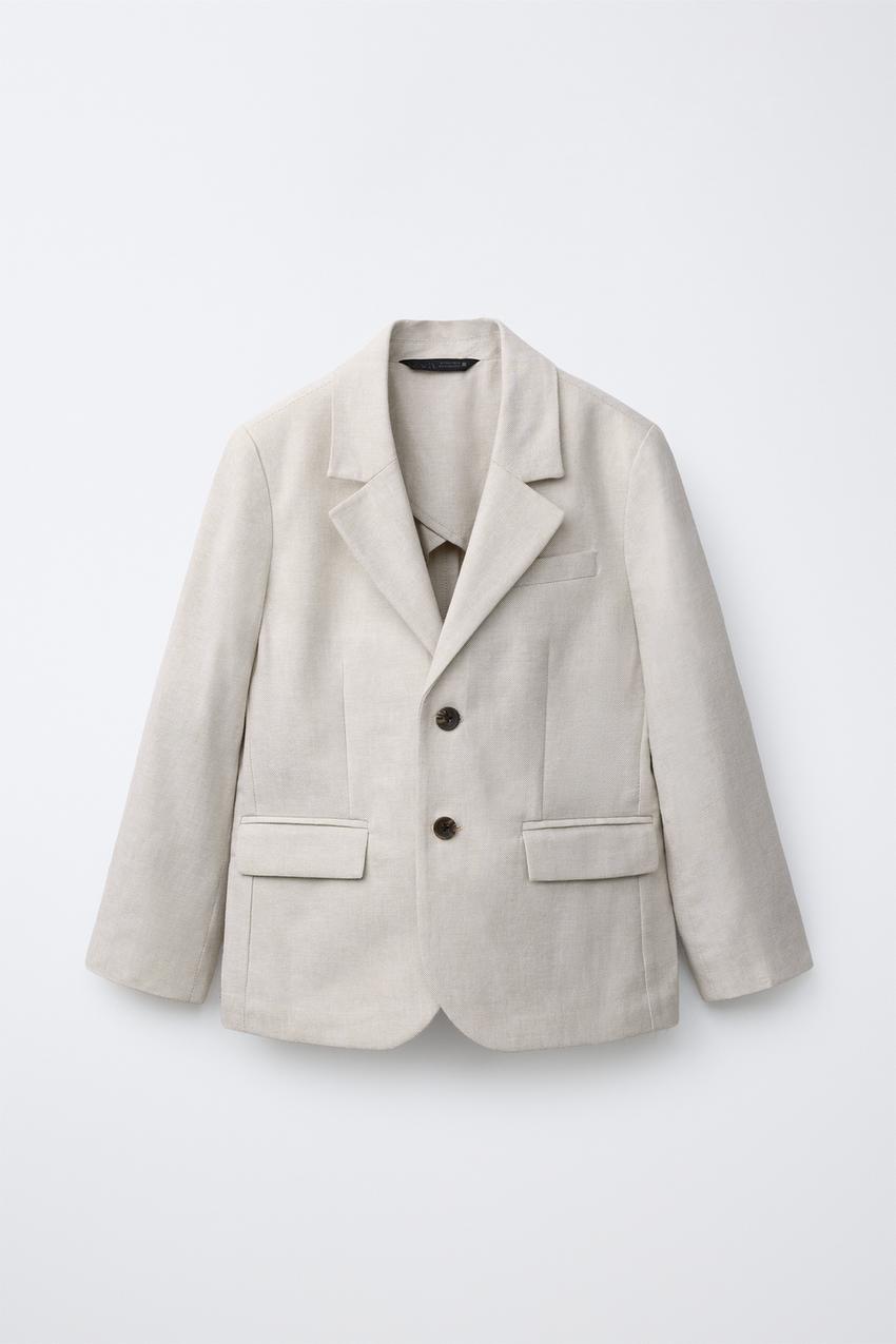コットン＆リネンスーツブレザー - エクリュ | ZARA Japan / 日本