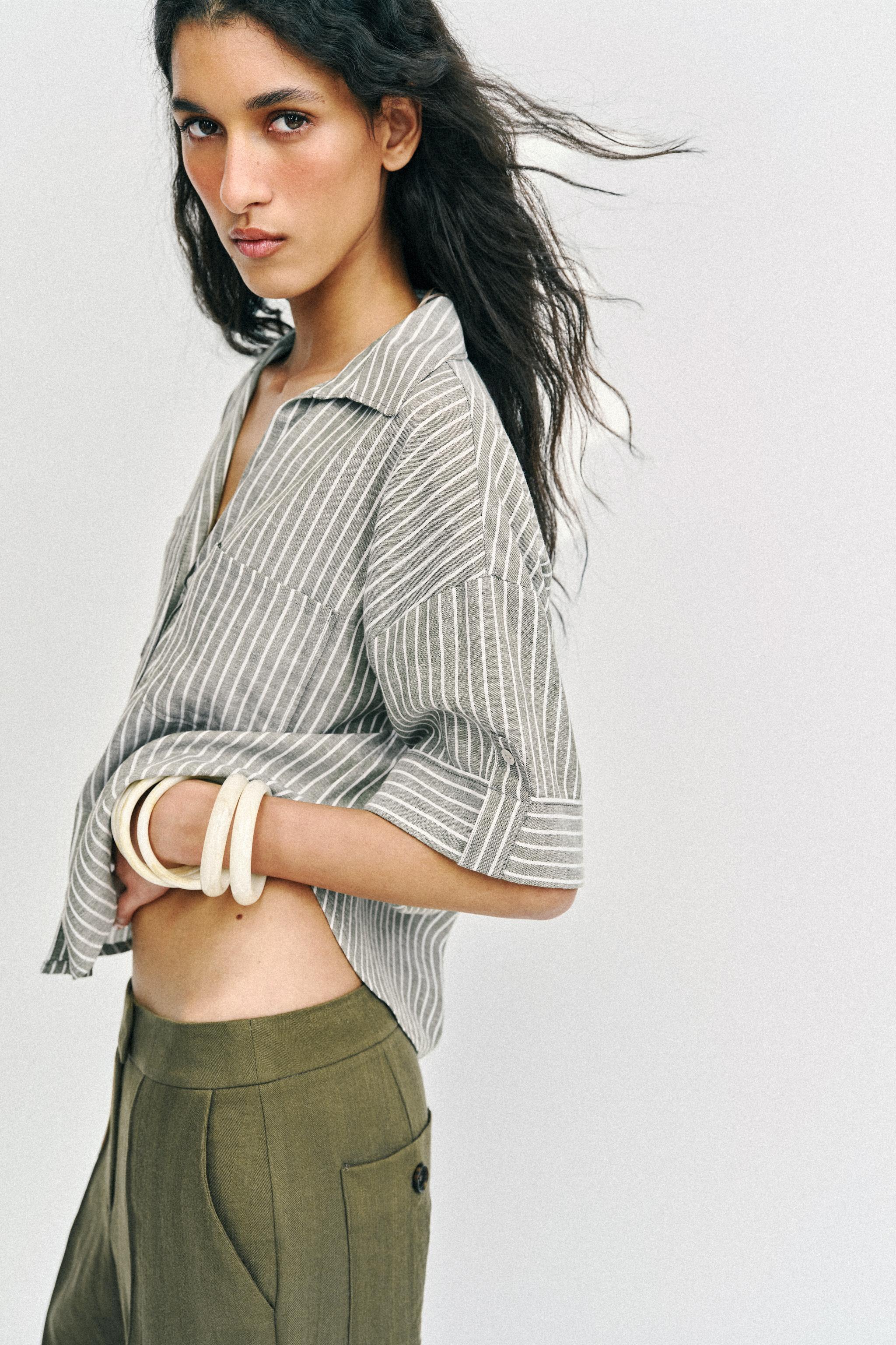 STRIPED LINEN SHIRT