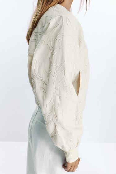 EMBROIDERED JACKET - Ecru by Zara - Image 3