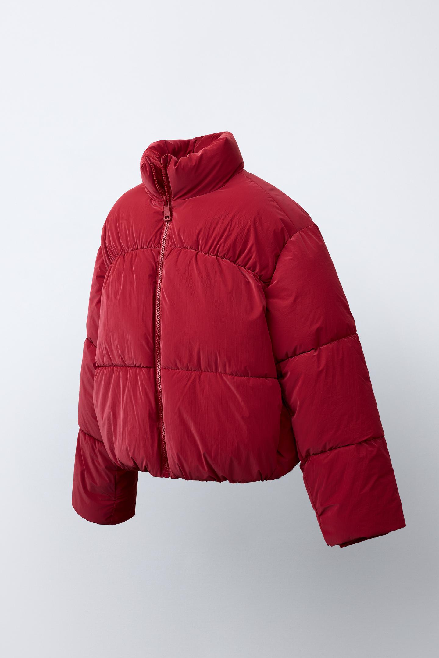 Детская куртка Zara Rubberized Puffer, цвет: Красный — фото 2