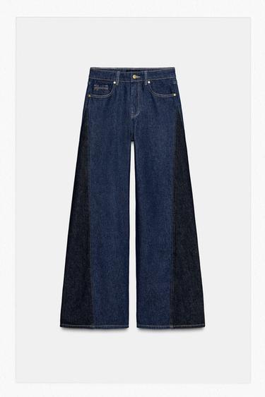 JEANS Z1975 WIDE LEG TIRO ALTO COMBINADO - Azul de Zara