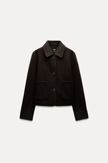 JAQUETA SOFT AMB BUTXAQUES - Marró de Zara