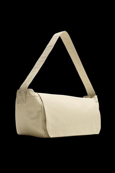 FABRIC SHOULDER BAG - Ecru White by Zara