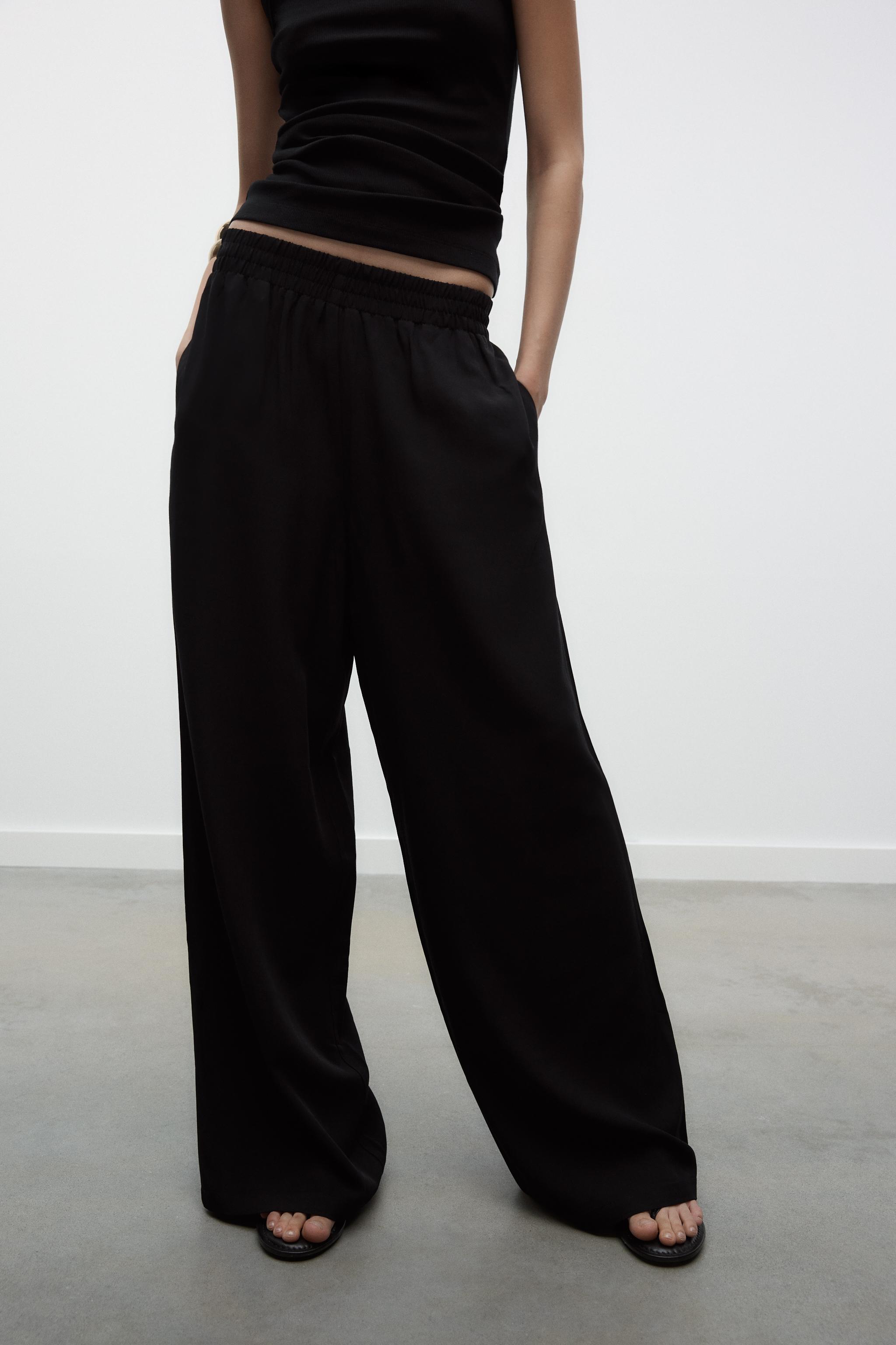 【ZARA】ゴムウエストバンド ワイドレッグ パンツ 8741/039 ZARA】ゴムウエストバンド ワイドレッグ パンツ 8741/039 (ZARA