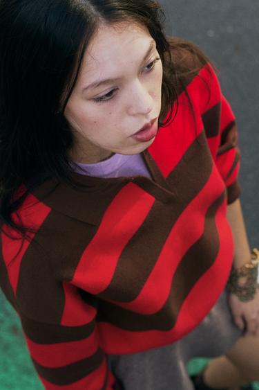STRIPED KNIT POLO JUMPER - striped by Zara