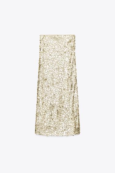VESTIDO PALABRA DE HONOR LENTEJUELAS - Verde pastel de Zara
