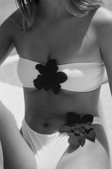 BRAGUITA BIKINI FLOR - Crudo de Zara