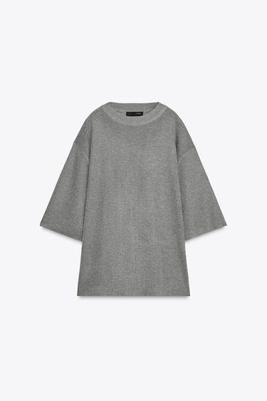 OVERSIZE-OBERTEIL AUS GLATTEM STRICK - Grau meliert von Zara - Bild 0