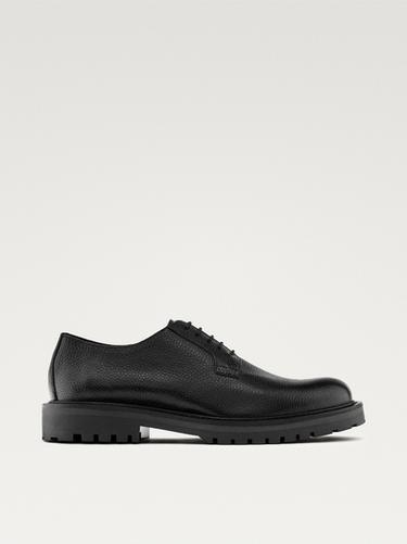 Zara Leather track sole shoes - Black
