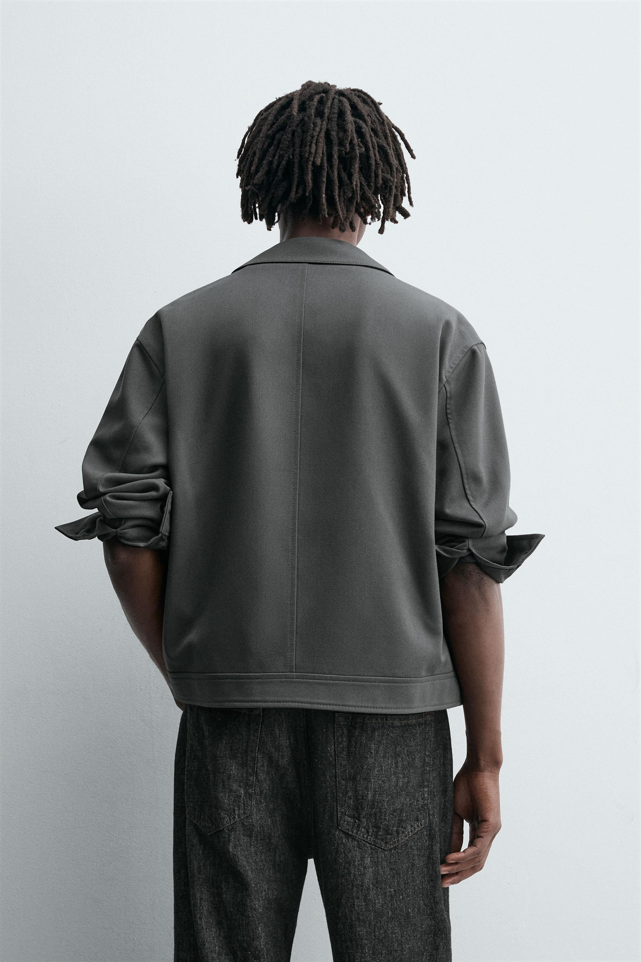 REGULAR FIT ZIPPED OVERSHIRT - Dark navy | ZARA South Africa