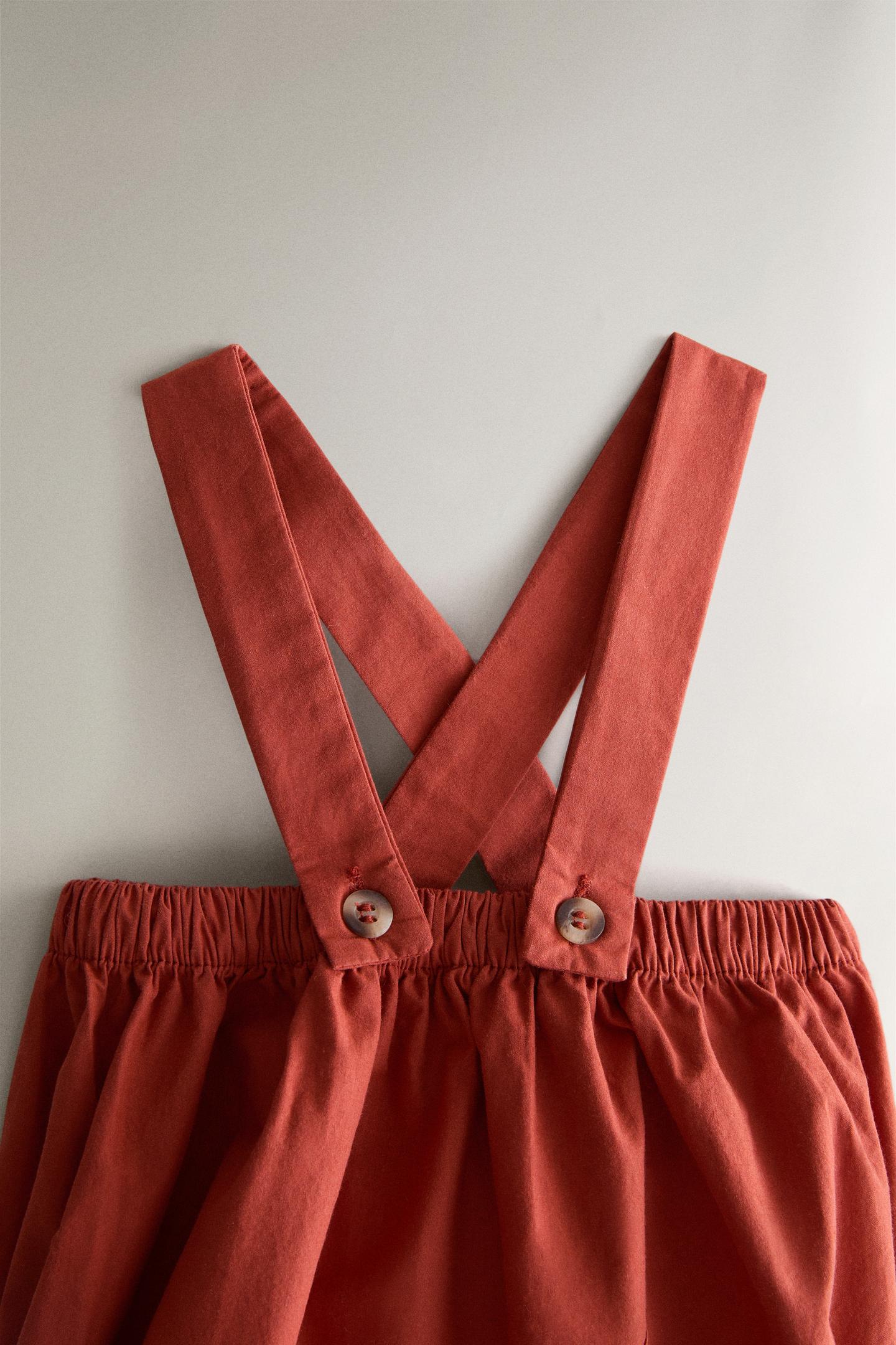Брюки Zara Poplin Dungarees для малышей, цвет: Кирпичный — фото 4