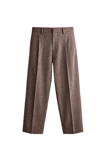 PANTALÓN TRAJE 100% LANA - Burdeos de Zara
