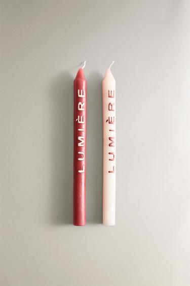 PACK OF LONG LUMIÈRE CANDLES (PACK OF 2) - Pinks by Zara