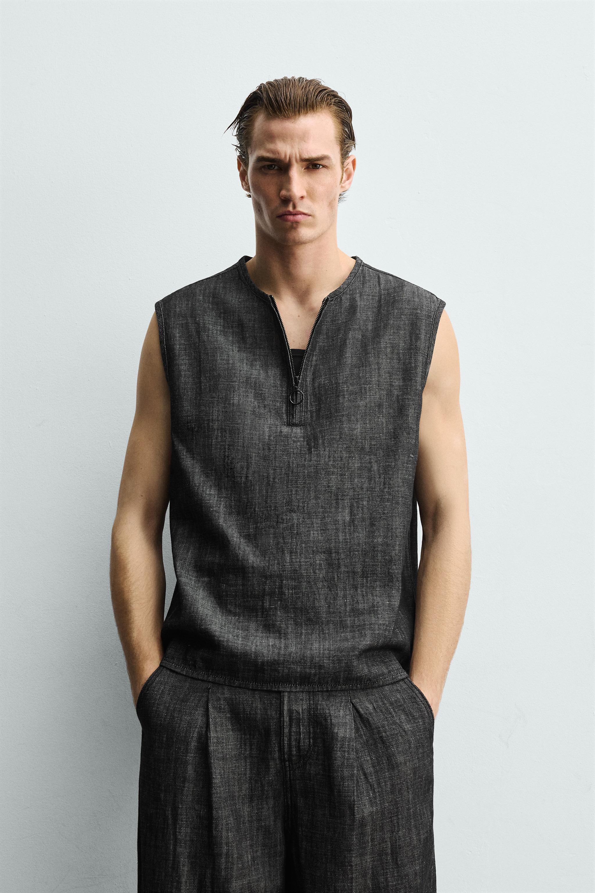 COTTON - LINEN TANK SHIRT