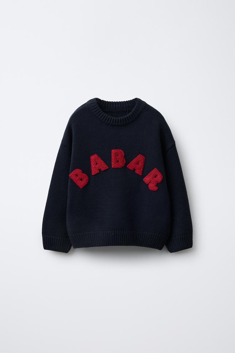 BABAR ™ EMBROIDERED KNIT SWEATER navy ZARA United Kingdom