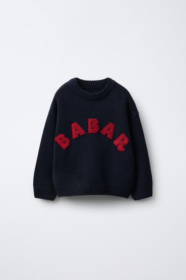 СВИТЕР С ВЫШИВКОЙ BABAR ™ — МОРСКОЙ СИНИЙ от Zara