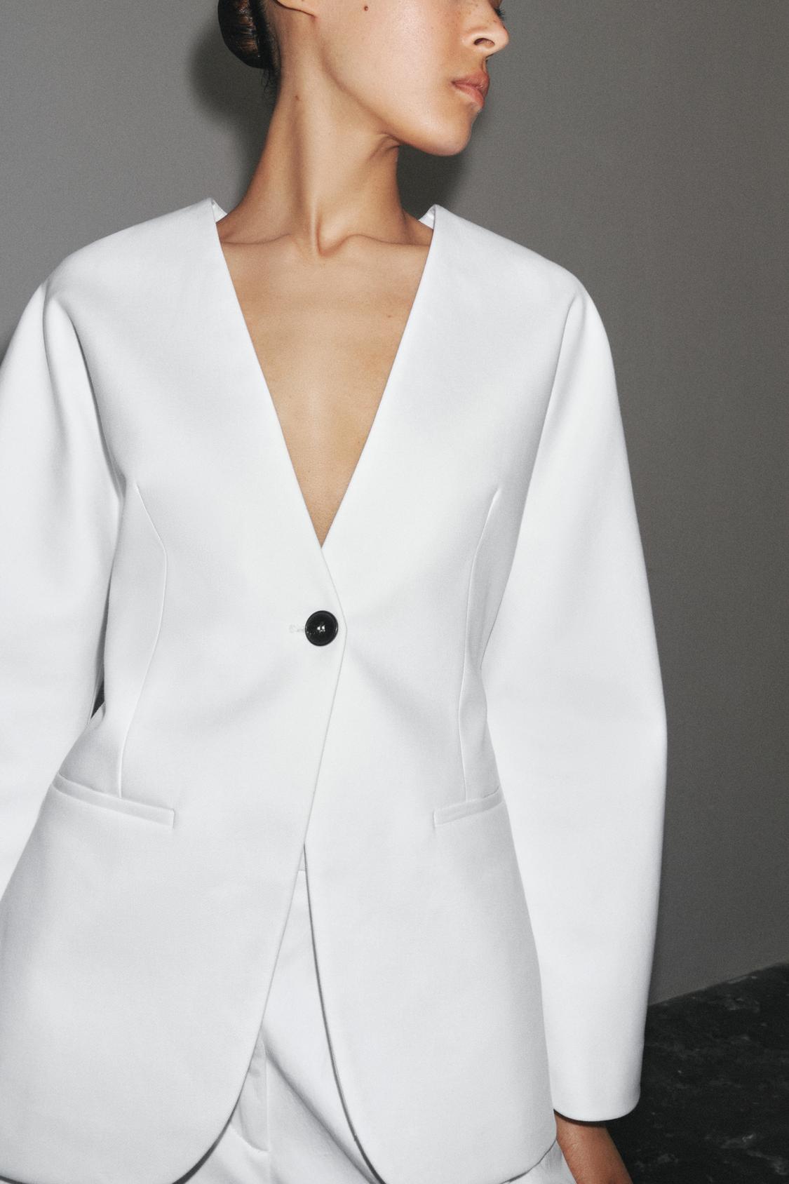 100% LINEN FITTED BLAZER ZW COLLECTION