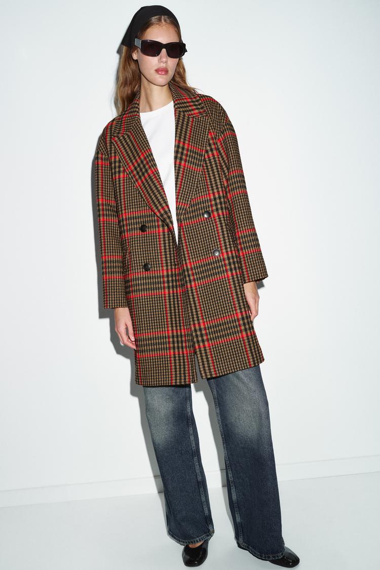 ZARA OVERSIZED PLAID COAT