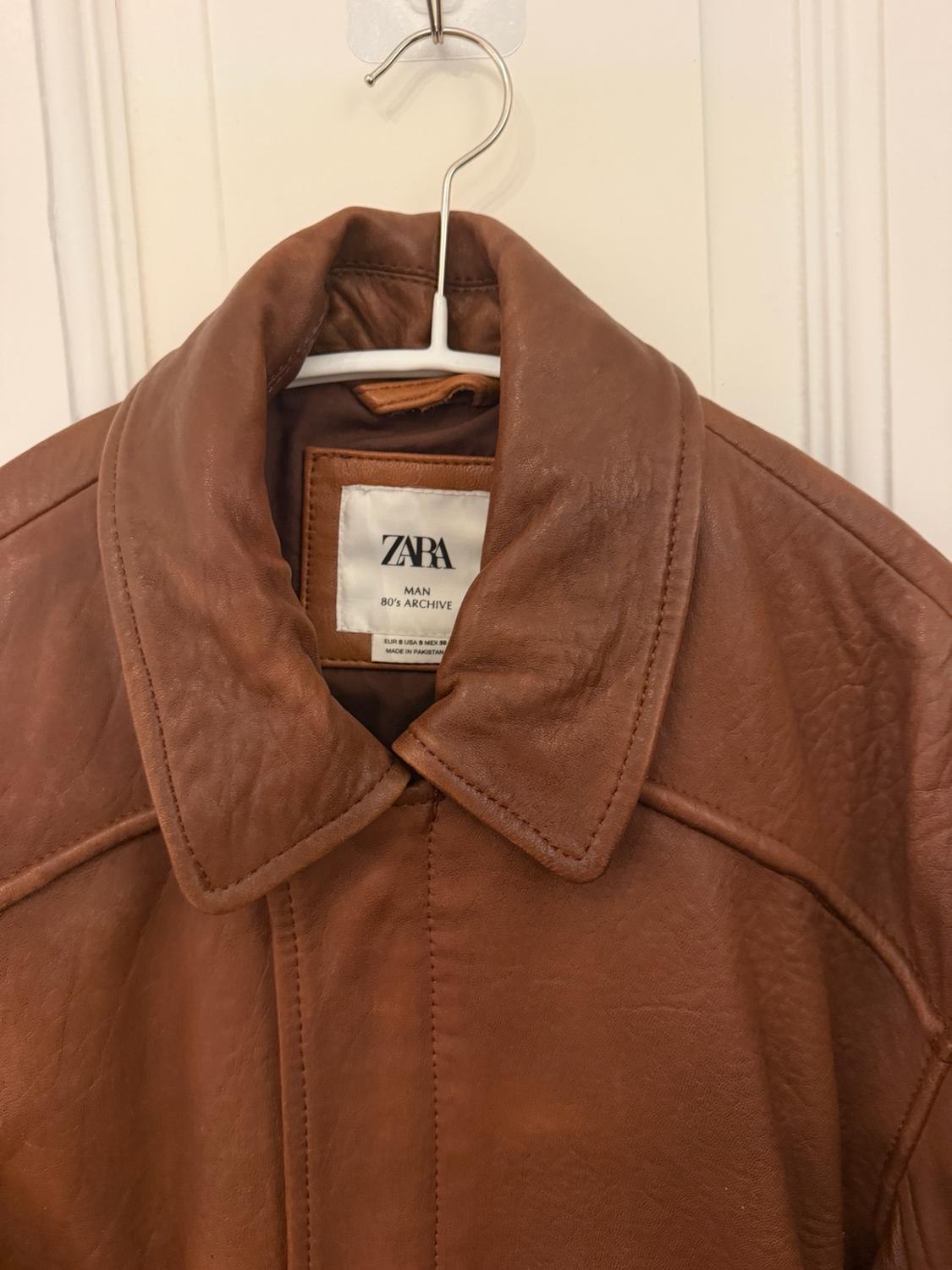 VINTAGE-EFFECT LEATHER JACKET LIMITED EDITION - Image 2