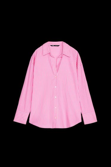Zara BASIC POPLIN SHIRT - Pink - Image 0