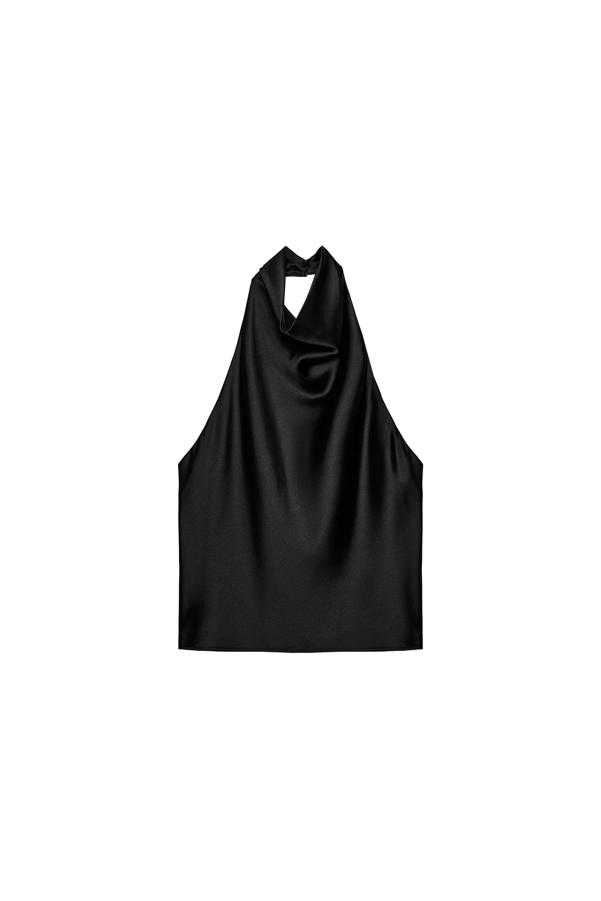 SATIN HALTER TOP
