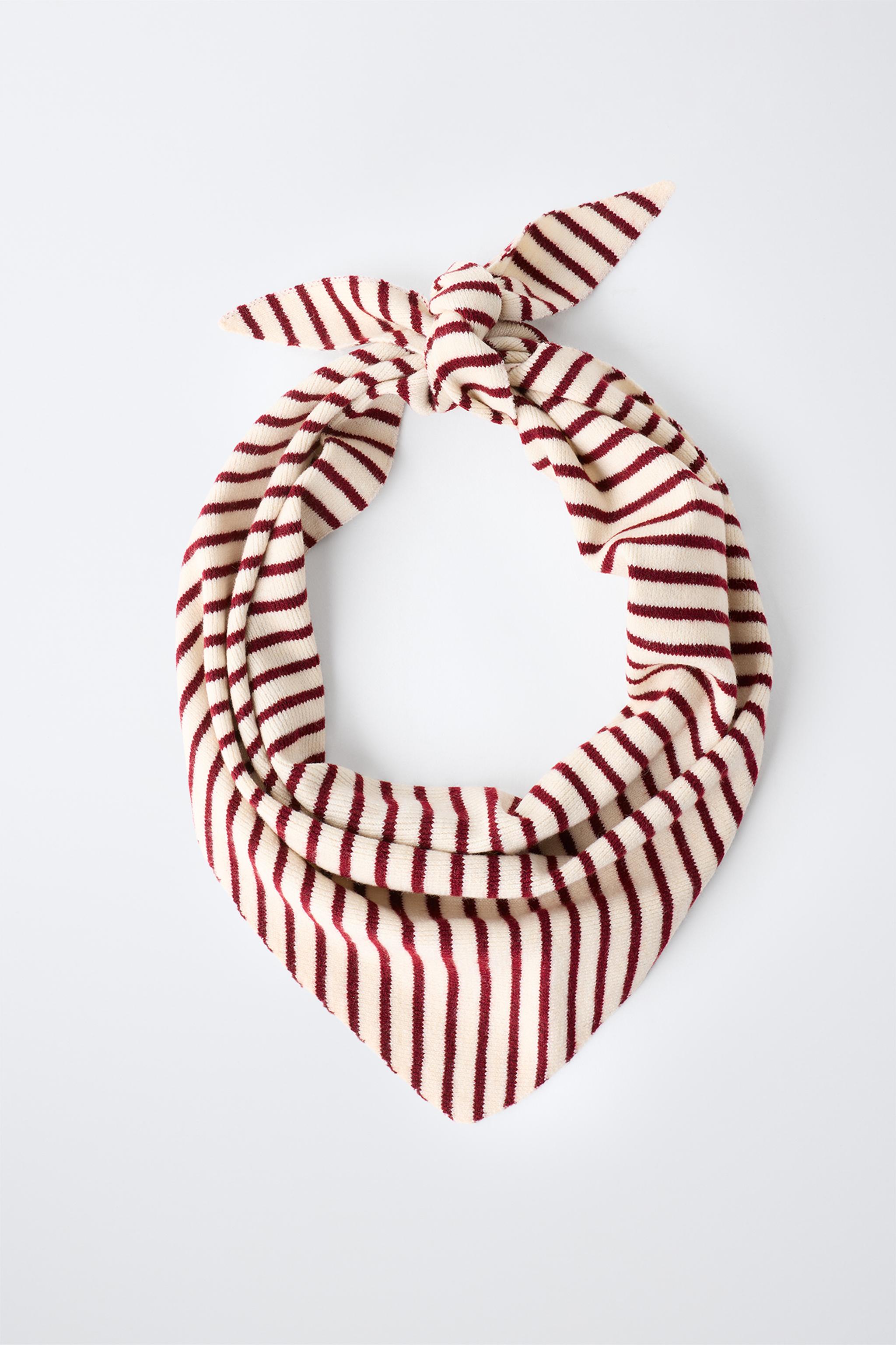 TRIANGULAR STRIPED KNIT BANDANA