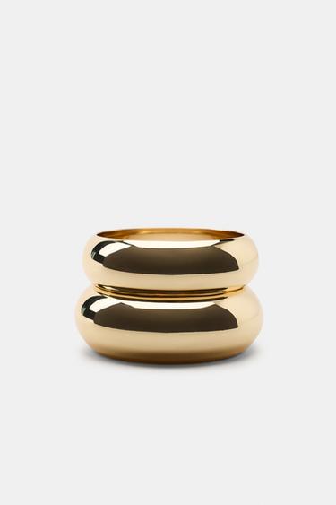PACK OF 2 RIGID METAL BRACELETS - Golden by Zara