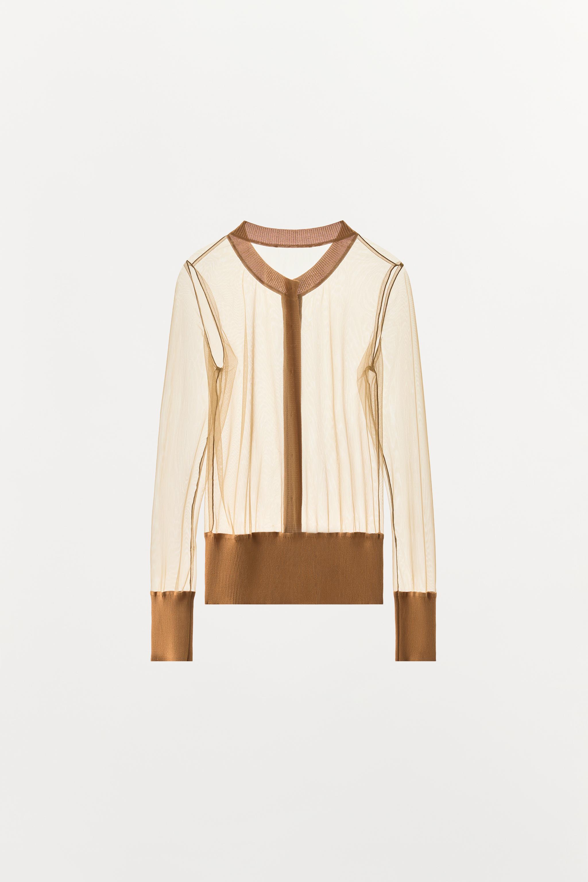 COMBINED GEORGETTE AND KNIT JACKET